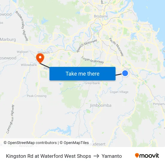 Kingston Rd at Waterford West Shops to Yamanto map