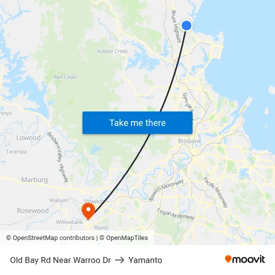 Old Bay Rd Near Warroo Dr to Yamanto map