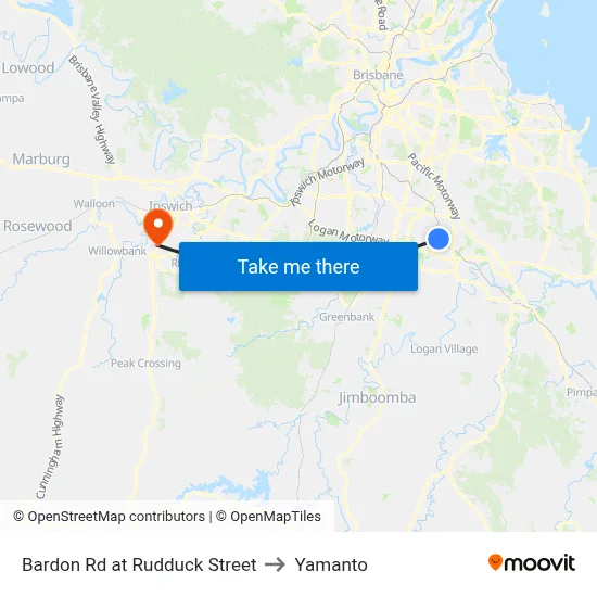 Bardon Rd at Rudduck Street to Yamanto map