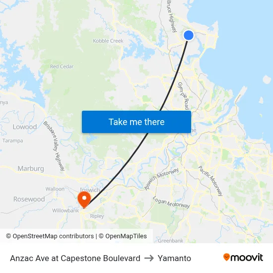 Anzac Ave at Capestone Boulevard to Yamanto map
