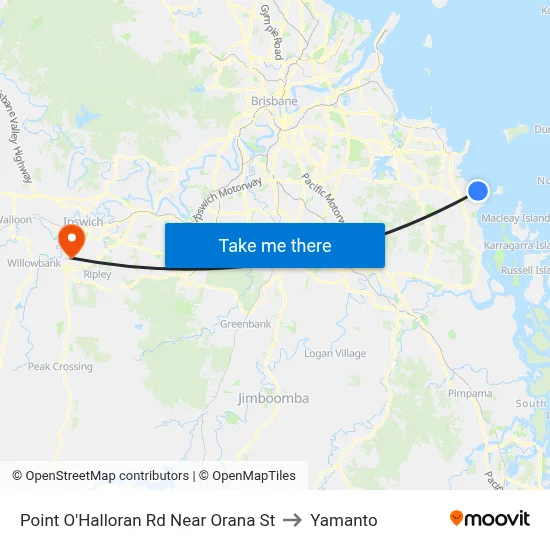 Point O'Halloran Rd Near Orana St to Yamanto map