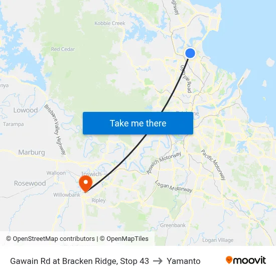 Gawain Rd at Bracken Ridge, Stop 43 to Yamanto map