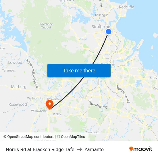 Norris Rd at Bracken Ridge Tafe to Yamanto map
