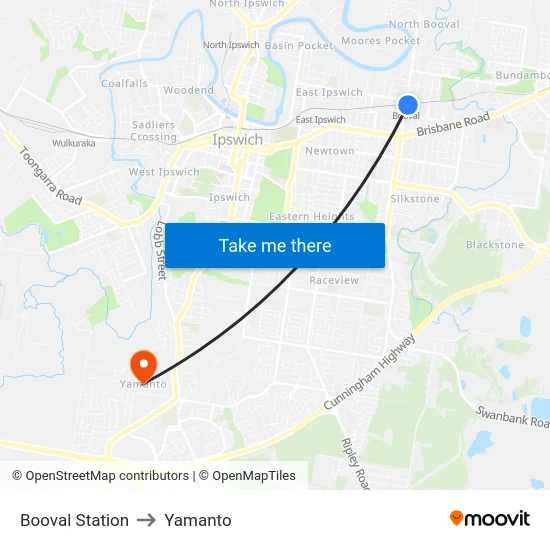 Booval Station to Yamanto map