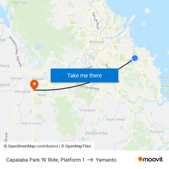 Capalaba Park 'N' Ride, Platform 1 to Yamanto map