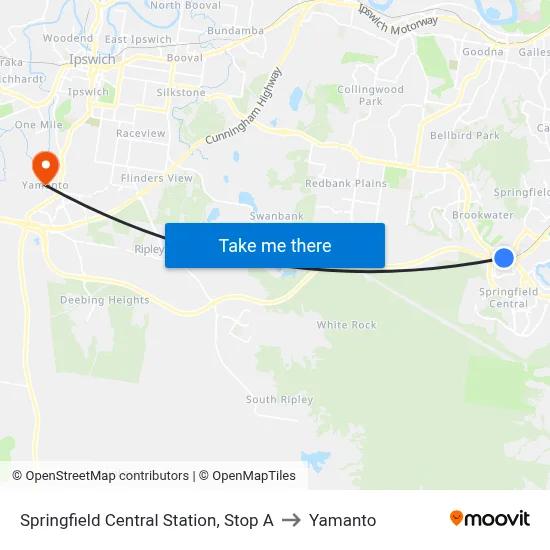 Springfield Central Station, Stop A to Yamanto map