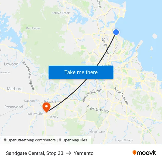Sandgate Central, Stop 33 to Yamanto map