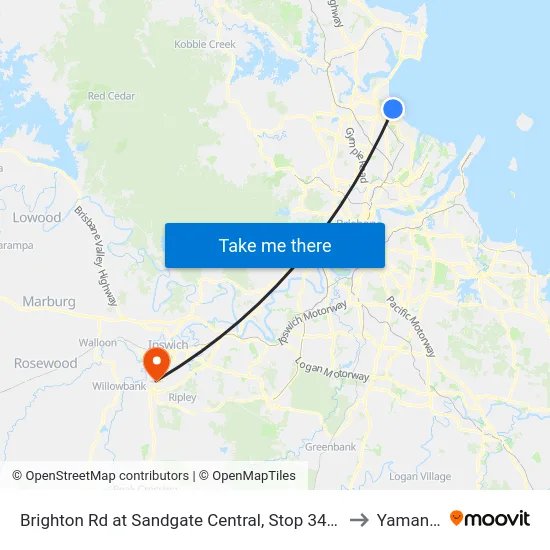 Brighton Rd at Sandgate Central, Stop 34/33 to Yamanto map