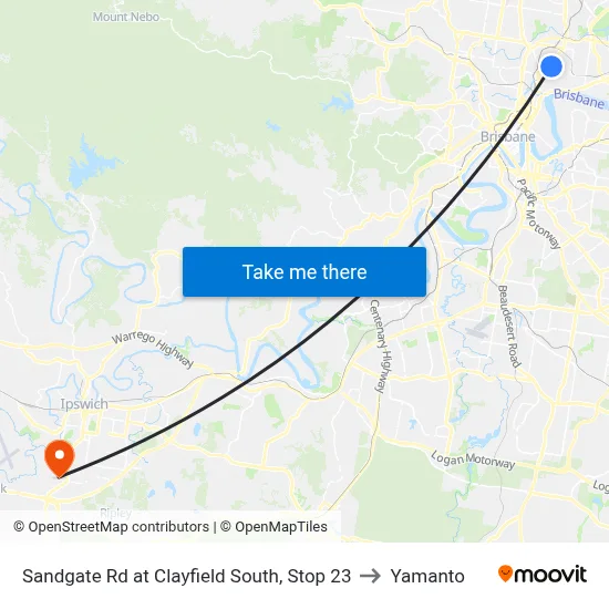 Sandgate Rd at Clayfield South, Stop 23 to Yamanto map