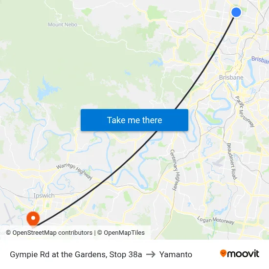 Gympie Rd at the Gardens, Stop 38a to Yamanto map