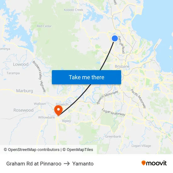Graham Rd at Pinnaroo to Yamanto map