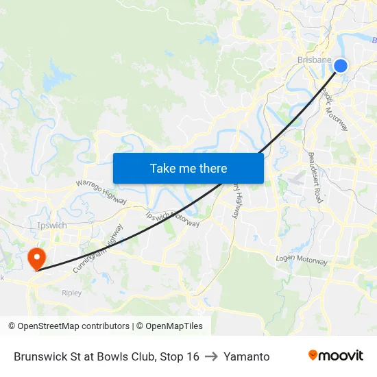 Brunswick St at Bowls Club, Stop 16 to Yamanto map