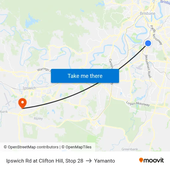 Ipswich Rd at Clifton Hill, Stop 28 to Yamanto map