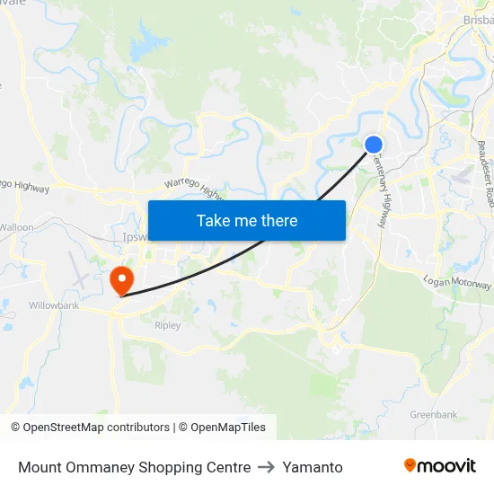 Mount Ommaney Shopping Centre to Yamanto map