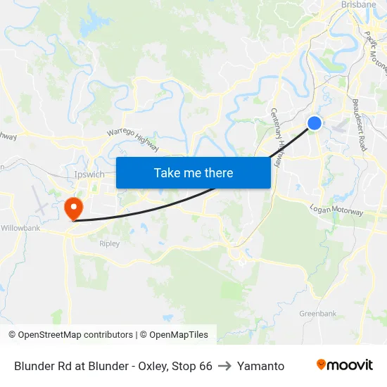 Blunder Rd at Blunder - Oxley, Stop 66 to Yamanto map