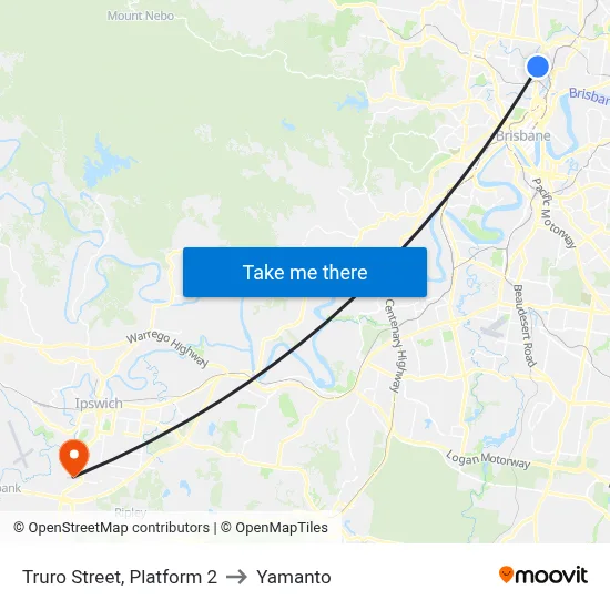 Truro Street, Platform 2 to Yamanto map
