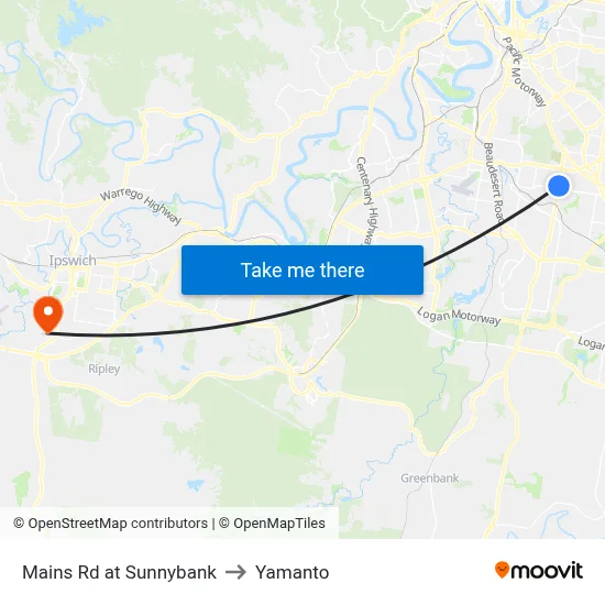 Mains Rd at Sunnybank to Yamanto map