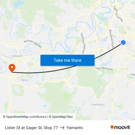 Lister St at Gager St, Stop 77 to Yamanto map