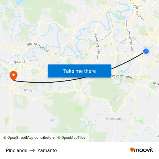 Pinelands to Yamanto map