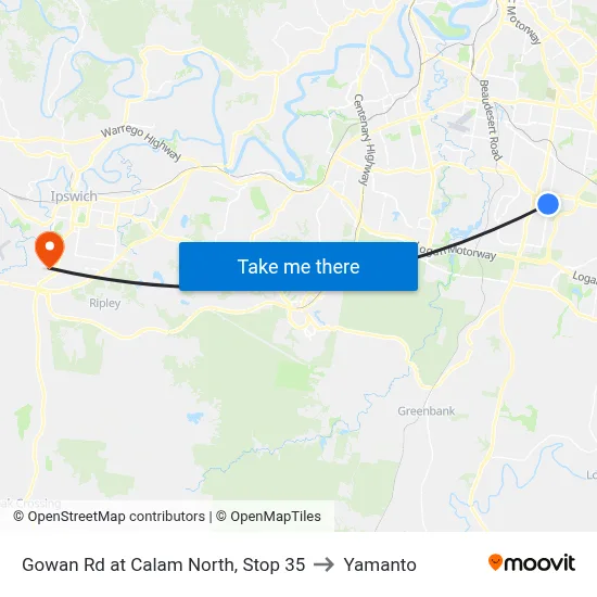 Gowan Rd at Calam North, Stop 35 to Yamanto map