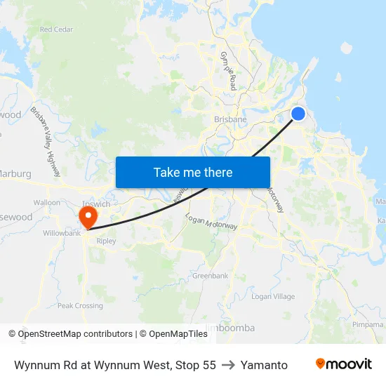 Wynnum Rd at Wynnum West, Stop 55 to Yamanto map