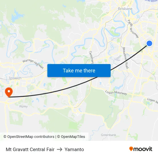 Mt Gravatt Central Fair to Yamanto map
