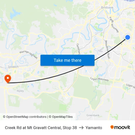 Creek Rd at Mt Gravatt Central, Stop 38 to Yamanto map