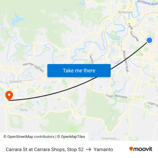 Carrara St at Carrara Shops, Stop 52 to Yamanto map