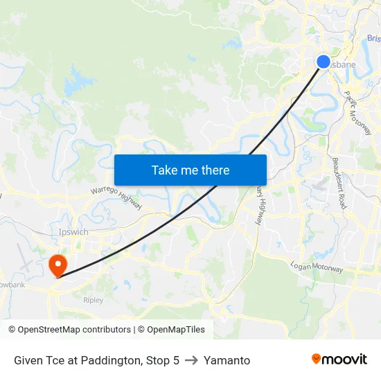 Given Tce at Paddington, Stop 5 to Yamanto map
