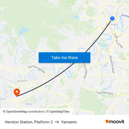 Herston Station, Platform 2 to Yamanto map