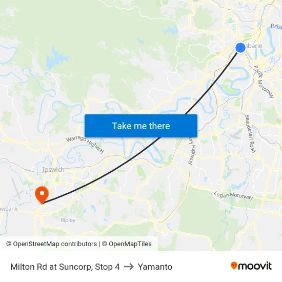 Milton Rd at Suncorp, Stop 4 to Yamanto map
