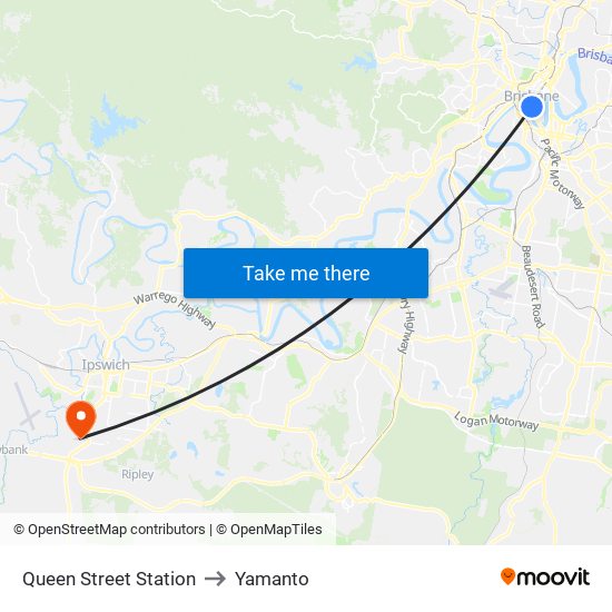 Queen Street Station to Yamanto map