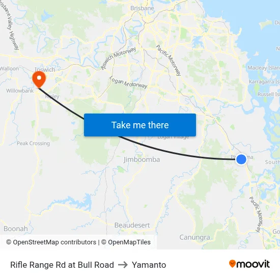 Rifle Range Rd at Bull Road to Yamanto map