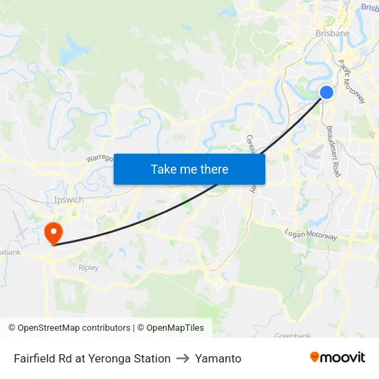 Fairfield Rd at Yeronga Station to Yamanto map