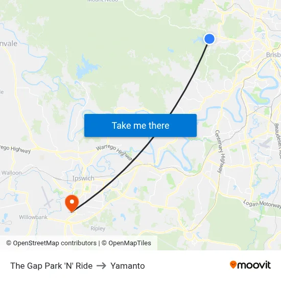 The Gap Park 'N' Ride to Yamanto map