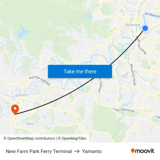New Farm Park Ferry Terminal to Yamanto map