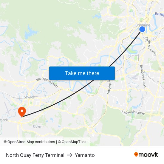 North Quay Ferry Terminal to Yamanto map