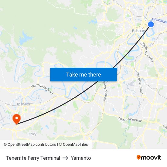 Teneriffe Ferry Terminal to Yamanto map