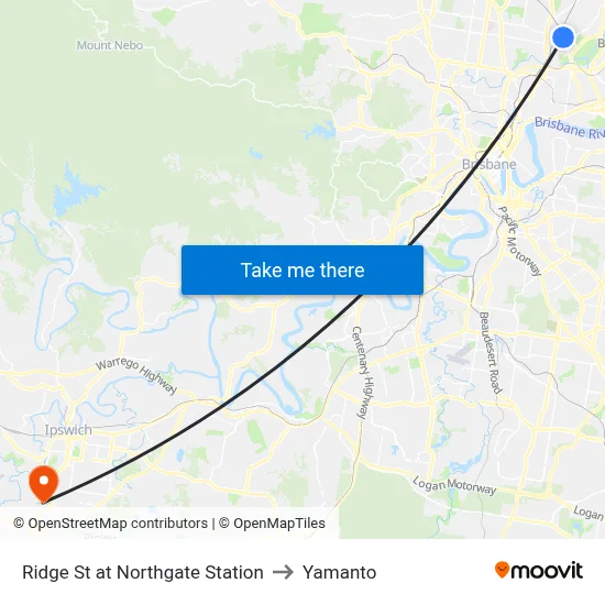 Ridge St at Northgate Station to Yamanto map