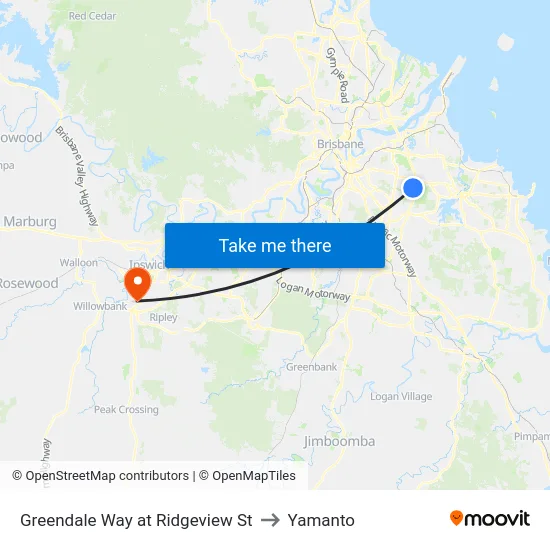 Greendale Way at Ridgeview St to Yamanto map