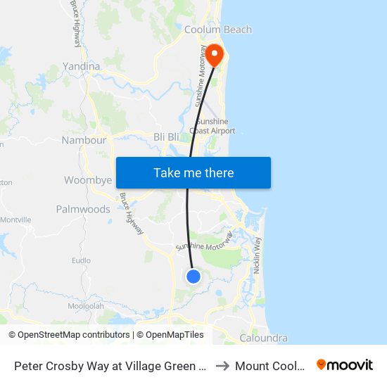 Peter Crosby Way at Village Green Bvd to Mount Coolum map