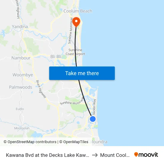 Kawana Bvd at the Decks Lake Kawana to Mount Coolum map
