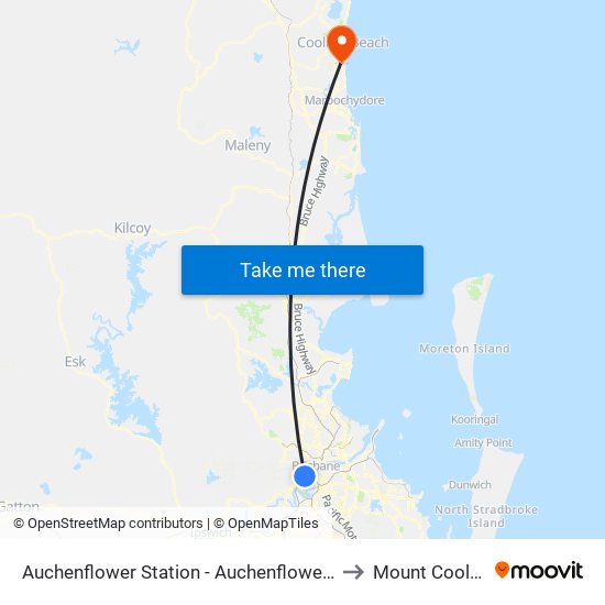 Auchenflower Station - Auchenflower Tce to Mount Coolum map