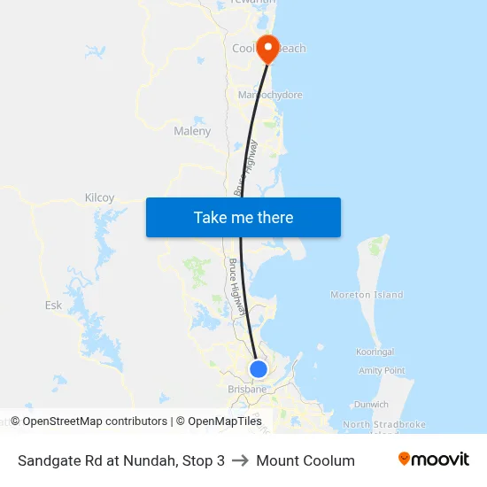 Sandgate Rd at Nundah, Stop 3 to Mount Coolum map