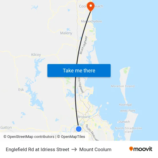 Englefield Rd at Idriess Street to Mount Coolum map