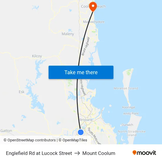 Englefield Rd at Lucock Street to Mount Coolum map