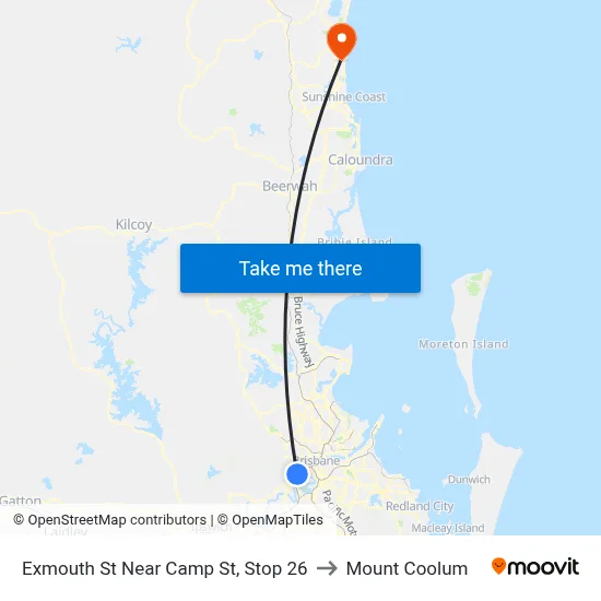 Exmouth St Near Camp St, Stop 26 to Mount Coolum map
