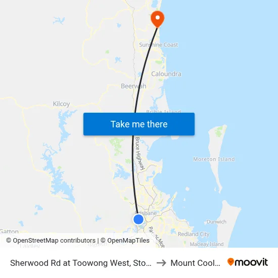 Sherwood Rd at Toowong West, Stop 22 to Mount Coolum map