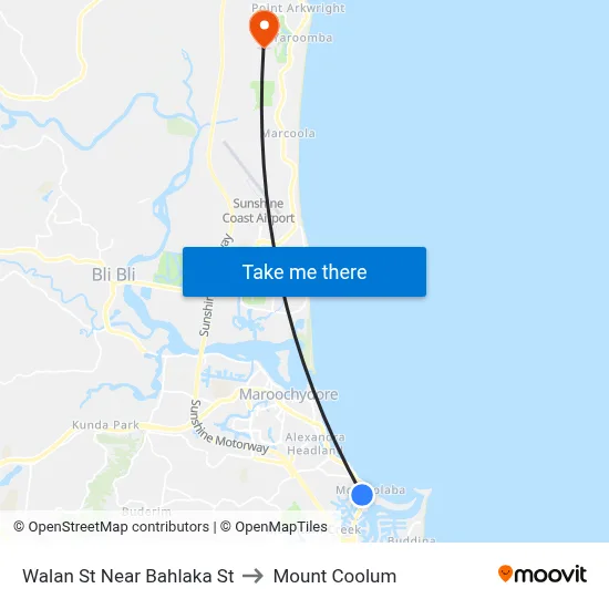 Walan St Near Bahlaka St to Mount Coolum map