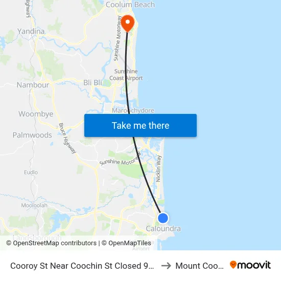 Cooroy St Near Coochin St Closed 9/2 - 1/5 to Mount Coolum map